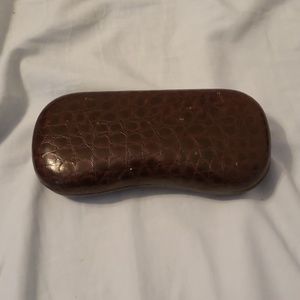 Purple snakeskin glasses case